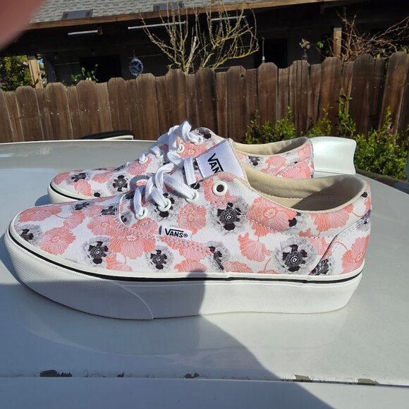 Vans Doheny California Poppy Platform Sneaker Floral Pink  Vans Doheny California Poppy White Floral Platform Vans - New /  Sz 9.5 us Vans main image 1